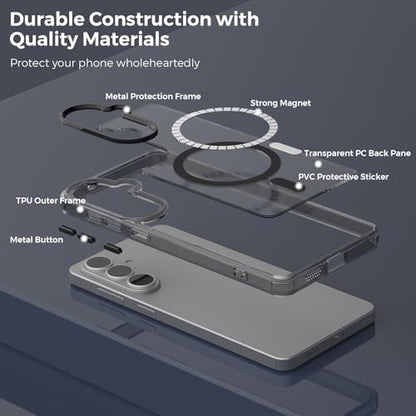 Lunivop for Samsung Galaxy s26 Plus Case Hard [Compatible with Magsafe Wireless Charging] Yellowing Resistant Magnetic Cover Clear para S 26 Plus 6.7 '' 5G 2026 Rugged Best Phone Cases Black - color: Black, size: Compatible with Samsung Galaxy S26 Plus