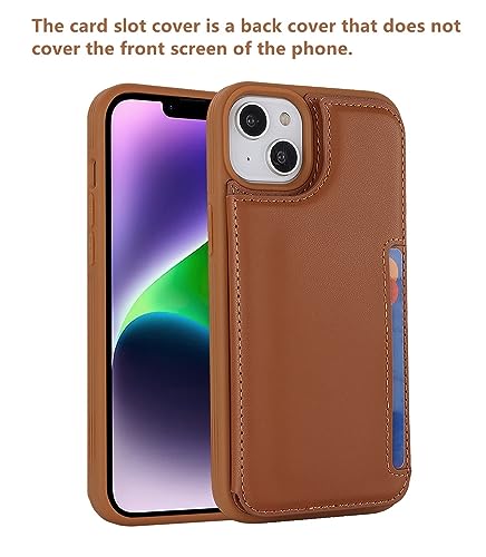 iCoverCase Compatible with iPhone 14 Case with Card Holder, Wallet Case for Women Men RFID Blocking PU Leather Protective Phone Case 6.1 Inch (Light Brown) - color: Light Brown