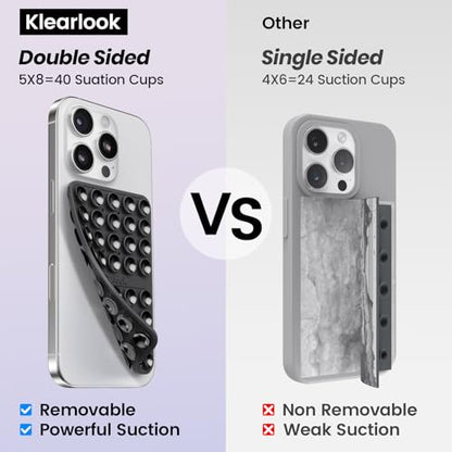 실리콘 흡착 컵 폰 케이스 마운트 양면, 핸즈프리 휴대폰 액세서리 홀더, 셀카 및 비디오용, 아이폰 및 안드로이드용 실리콘 스티커 폰 그립 라이트 핑크 & 라이트 블루 - color: 라이트 핑크 & 라이트 블루