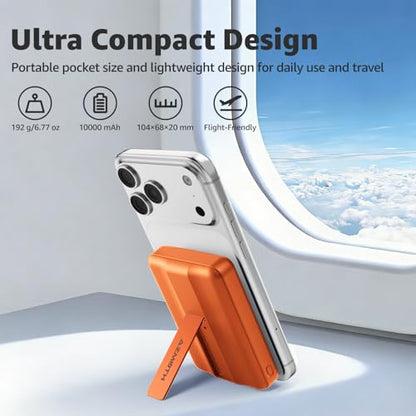 Azmuth for MagSafe Portable Charger, 10000mAh Magnetic Power Bank 20W PD - color: Orange