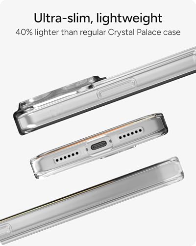 ZAGG Crystal Palace Lite Case for iPhone 17 Pro Max - Clear, Drop Protection (10ft/3m), Ultra-Slim & Lightweight, Sleek & Minimalistic Phone Case with Transparent Design, Anti-Yellowing Technology - size: iPhone 17 Pro Max, style: Without Magsafe