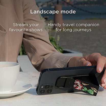 CLCKR Richmond Finch Phone Grip Holder and Expanding Stand, Universal Finger Grip Kickstand Compatible with iPhone 14/13/12, Samsung S22 and More, Multiple Viewing Angles, Sweet Mint Design