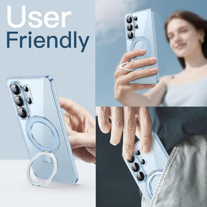 JETech Rotatable Ring Stand Case for Samsung Galaxy S26 Ultra, Sky Blue | Compatible with MagSafe, Clear Back, Stand & Ring Holder, Shockproof Protection - color: Sky Blue, size: Galaxy S26 Ultra