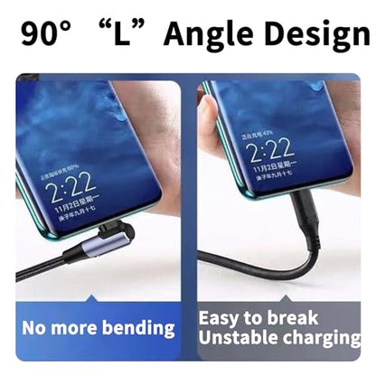 Right Angle USB C to Micro USB Cable 2A Charging Data Transfer