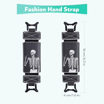 Secure Hand Strap for Kindle and Tablet - High Elasticity Finger Grip Holder Accessories for 6-8 Inches E-Book Tablet. - color: Human Skeleton