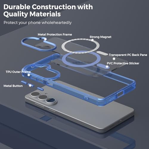 Lunivop for Samsung Galaxy s26 Plus Case Hard [Compatible with Magsafe Wireless Charging] Yellowing Resistant Magnetic Cover Clear para S 26 Plus 6.7 '' 5G 2026 Rugged Best Phone Cases Light Blue - color: Light Blue, size: Compatible with Samsung Galaxy S