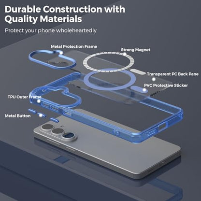 Lunivop for Samsung Galaxy s26 Plus Case Hard [Compatible with Magsafe Wireless Charging] Yellowing Resistant Magnetic Cover Clear para S 26 Plus 6.7 '' 5G 2026 Rugged Best Phone Cases Light Blue - color: Light Blue, size: Compatible with Samsung Galaxy S