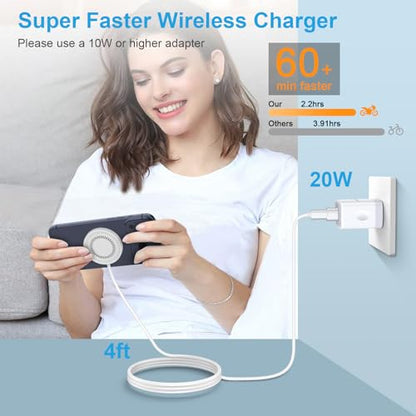 Magnetic Wireless Charger MagSafe Charger Fast Charging Pad for iPhone 18 Pro Max 17e 17 Pro Max Air 16 15 Plus 14 13 12, AirPods, USB-C/A Mag-Safe Charging Dock for Google Pixel 10a 11 Pro XL 10 Pro - color: White