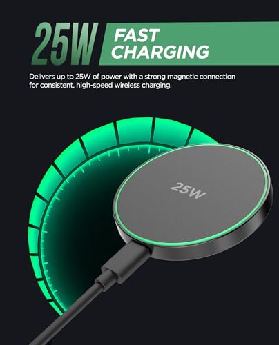 Galvanox Magnetic Wireless Charger for Samsung, 25W Fast Charging Pad with 30W PPS USB-C Wall Adapter, Removable USB-C Cable, LED Charging Indicator, Compatible with Galaxy S Series (10, Feet) - size: 10 FT