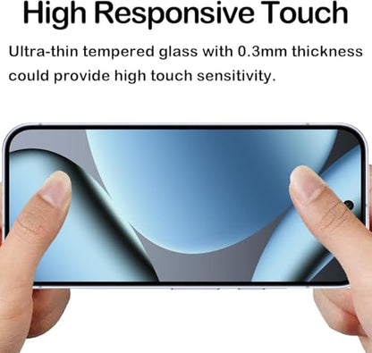 CJY For Google Pixel 10 Pro XL Privacy Screen Protector, 2+2 Pack Tempered Glass with Camera Lens Protector, 3D Curved HD Clear, Case Friendly, 9H Scratch Resistant, Fingerprint Unlock Compatible - color: Google Pixel 10 Pro XL Privacy
