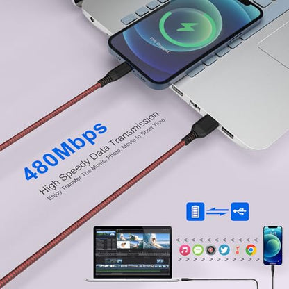 26FT/8M Extra Long iPhone Charger Cord, [Apple MFi Certified] Nylon Braided Lightning Cable 2.4A, Fast Charging Long iPhone Charger Cord for iPhone 14 13 12 11 Pro Max/XS/XR/iPad