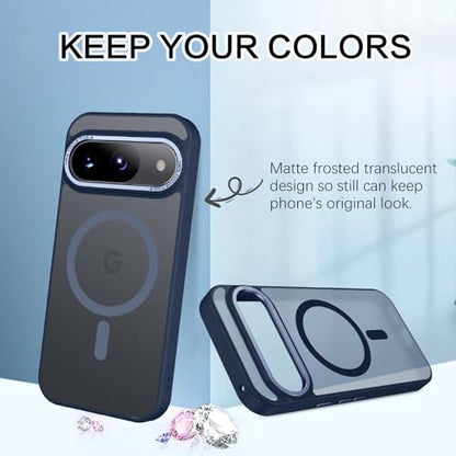 BENTOBEN for Google Pixel 9 Case [Compatible with Magsafe] Translucent Matte Magnetic Pixel 9 Case Slim Thin Shockproof Women Men Girls Boys Protective Phone Cases for Google Pixel 9 6.3", Navy Blue - color: Navy Blue