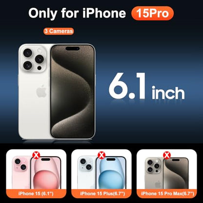 for iPhone 15 Pro Case Clear, Compatible with Magsafe, Anti-Yellowing, Military-Grade Protection, Shockproof Slim Magnetic Phone Case Cover, Transparent