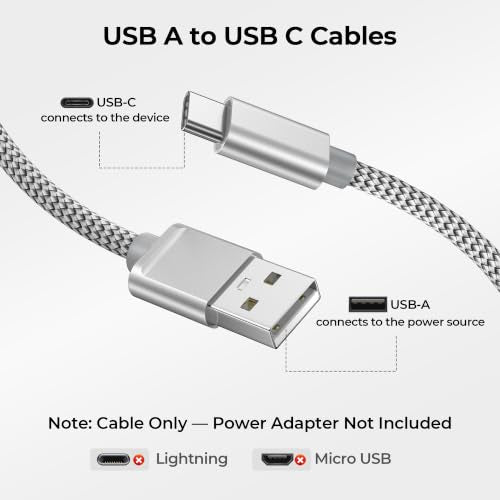 Basesailor USB A to USB C Cable 6.6FT 2Pack - color: Silver, size: 2Pack 6.6FT(2M), style: 2 Pack