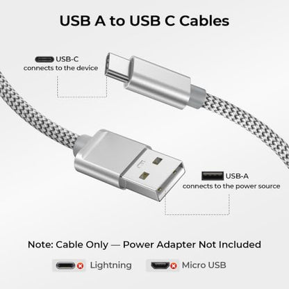 Basesailor USB A to USB C Cable 6.6FT 2Pack - color: Silver, size: 2Pack 6.6FT(2M), style: 2 Pack