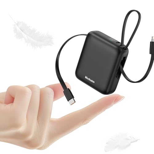 Hichain Small Portable Charger Mini Power Bank 10000mAh 22.5W Black - color: Black