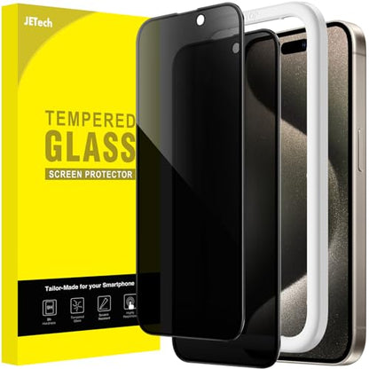JETech Privacy Screen Protector for iPhone 15 Pro Max, 2-Pack - size: iPhone 15 Pro Max