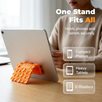 Silicone Phone Stand with Aluminum, Foldable Bendable Adjustable Holder for Desk, Portable Multi-Angle Stand (Light Purple) - color: Light Purple