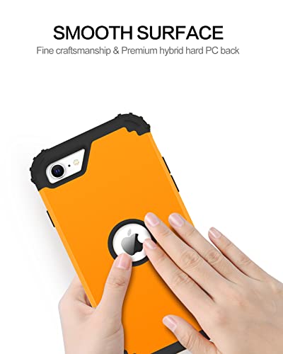 BENTOBEN for iPhone SE 2022 Case and iPhone SE 2020 Phone Case, Heavy Duty 3 in 1 Full Body Rugged Shockproof Hybrid Hard PC Soft Rubber Bumper Drop Protective Girls Women Boy Men Cover, Deep Yellow - color: Black/Deep Yellow