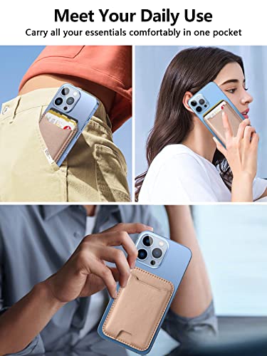 TopMade for MagSafe Wallet, Strongest Magnetic Phone Wallet, 4 Cards Holder - color: Gold