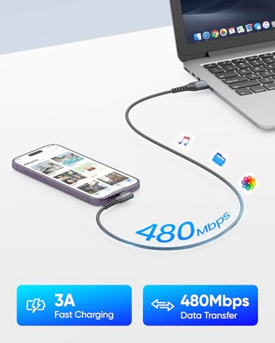 SUNGUY Right Angle USB C Cable 1FT, Short USB C Cable Fast Charging [2Pack] - size: 1FT