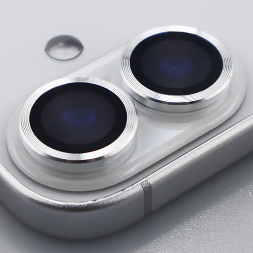 for iPhone 17 Camera Lens Protector Metal Tempered Glass Screen Accessories Cover (Silver) - color: Silver