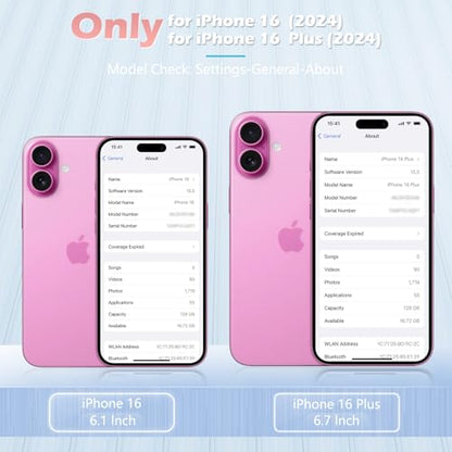 imluckies for iPhone 16 / iPhone 16 Plus Camera Lens Protector, AR+AF Tempered Glass 9H Anti-Scratch Metal Individual Lens Cover, HD Clear Camera Accessories, Glitter Pink - color: Glitter Pink