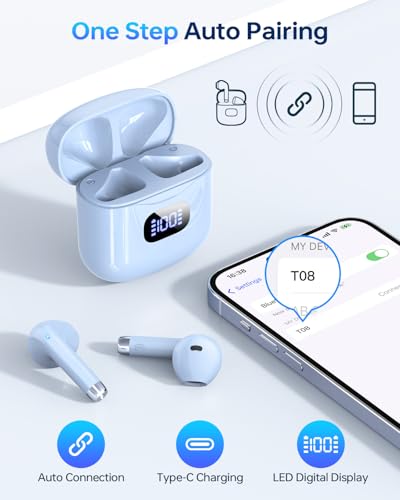 KTGEE Wireless Earbuds Bluetooth 5.3 Ear Buds Headphones, 40Hrs Playback - color: Z-Blue