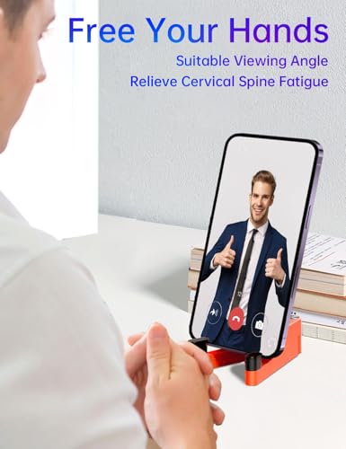 Phone Stand for Desk, Foldable Portable iPhone Stand, Cell Phone Stand Aluminum Phone Holder Cradle Dock for Desk/Travel, Desktop Phone Holder Compatible with iPhone 17 Pro Max 16 15 14 Galaxy S24 S23