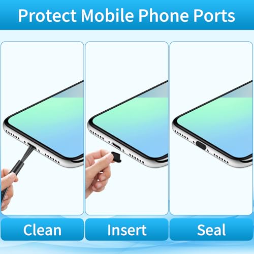 100 Pcs USB C Dust Plugs,Port Cleaner with Brush for Phones