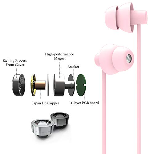 MAXROCK Sleep Earbuds with Soft Silicon Sleeping Headphones, Light Pink - color: Light Pink