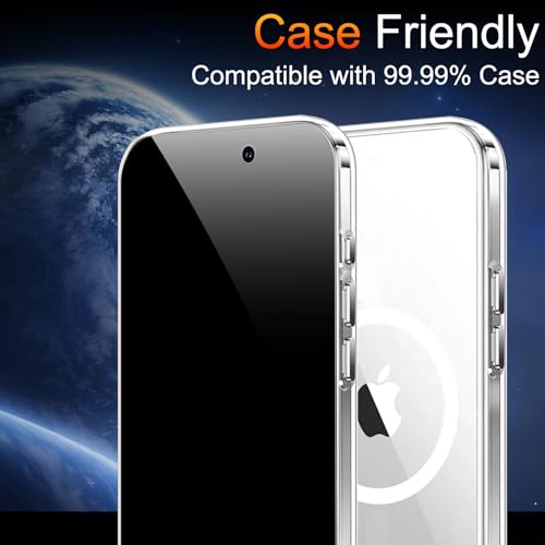 TZGZT Privacy Screen Protector for iPhone 17, Tempered Glass, Case Friendly - color: iPhone 17-3Pack-Black