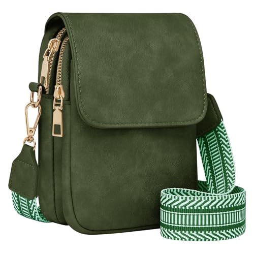 Fashion Small Crossbody Bags for Women Trendy Designer Cell Phone Purses | Adjustable Straps,with Card Holder,Detachable Wristlet Strap,small Cross Body Bag for Woman,Mini Bags,Travel Purse,Work,Gym - color: Darkgreen