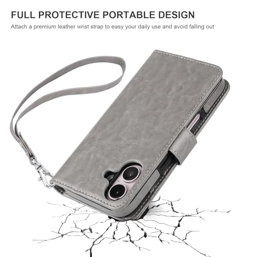 Bocasal for MagSafe Wallet Case Card Holder for iPhone 16, Grey - color: Gray for MagSafe