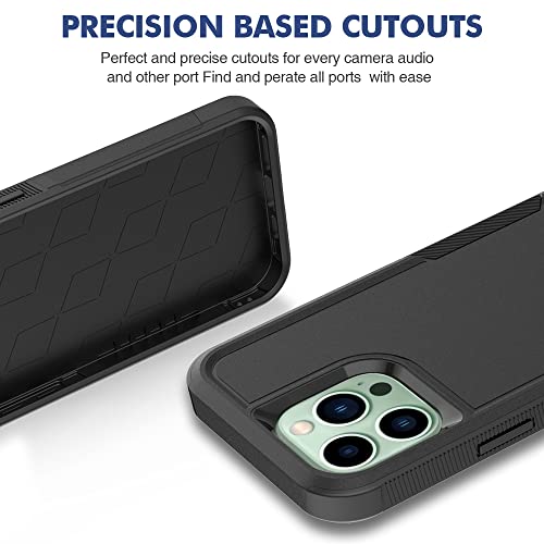 Heavy‑Duty Rugged Anti‑Drop Shockproof Protective Phone Case for iPhone 14 Pro Max, Durable Protective Shell, Black - color: Black, size: iPhone 14 Pro Max