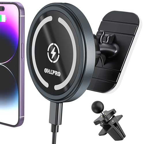 OHLPRO for MagSafe Car Mount Charger iPhone 15W Wireless Car Charger