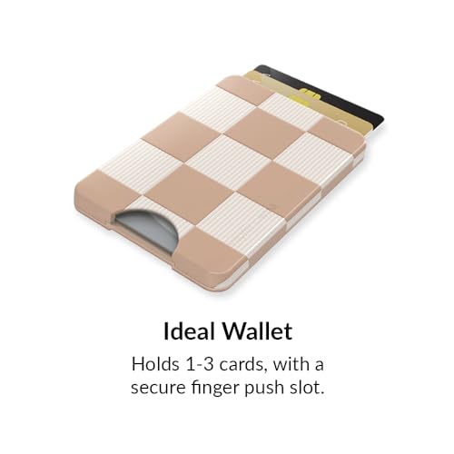 VELVET CAVIAR compatible with MagSafe Wallet - Magnetic Card Holder Wallet for iPhone 15/14/13/12 or Phone Cases compatible with MagSafe - Nude Vibe Checkered (Holds 1-3 Cards) - color: Nude Vibe Checkered