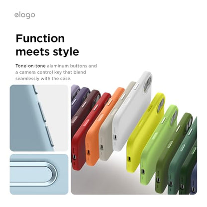 elago Premium Magnetic Silicone Case for iPhone 17 Sky Blue | Compatible with MagSafe, Liquid Silicone Material, Protection, Shockproof, Slim Phone (Sky Blue) - color: Sky Blue, size: iPhone 17