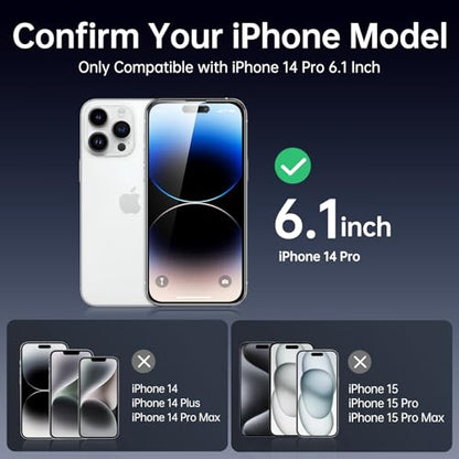 SYNCWIRE Privacy Screen Protector for iPhone 14 Pro 6.1'', 2-Pack Unbreakable Anti Spy Tempered Glass Saver Black[Easy Installation Frame][10X Stronger][Bubble Free][Sensitive Touch][Anti Fingerprint] - size: iPhone 14 Pro