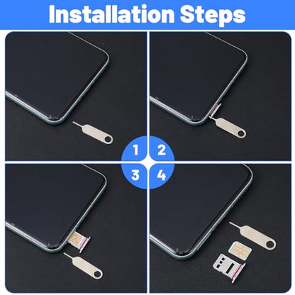 Hecila 100PCS SIM Card Removal Tool Set Universal Sim Card Tray Removal Key Tray Ejectors Pins Waterproof Universal Sim/SD Cards Pin Opening Ejector Pin fits Key Rings Multi-Functional SD Ejector Tool