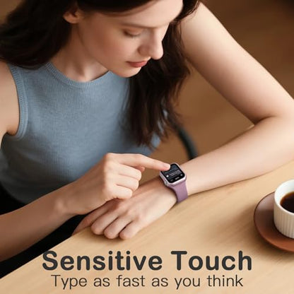 Adorve Privacy Case for Apple Watch Series 10 42mm Screen Protector, Anti-Spy Cover for iWatch Series 11 10 42 mm, 8 Pack, Black Clear Pink Starlight Rose Pink Pine Green Milk Tea Smoke Violet - size: 42mm for Series 11/10
