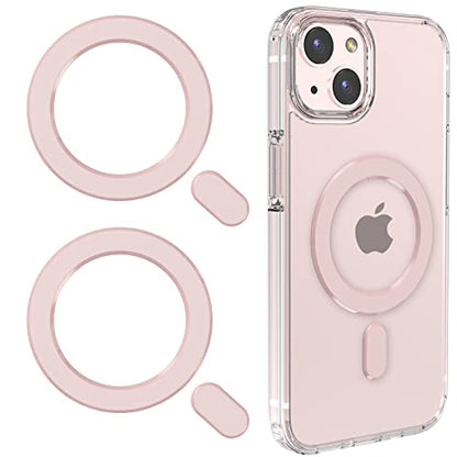 Universal MagSafe Ring, 2 PCS Magnet Sticker Magnetic Adapter Ring - color: Pink