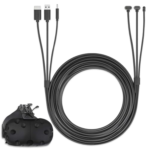 Skywin 3 in 1 Round VR Backpack Cable - 1 Meter/3.2 Feet - Black - size: 1 Meter, style: Round