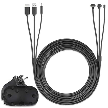 Skywin 3 in 1 Round VR Backpack Cable - 1 Meter/3.2 Feet - Black - size: 1 Meter, style: Round