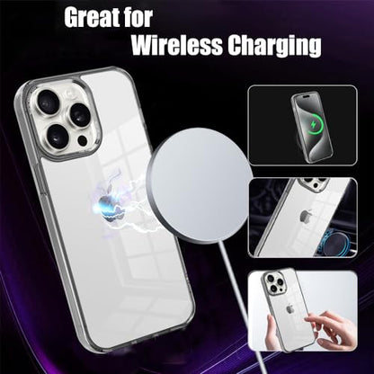 for iPhone 15 Pro Max Case,[Anti-Yellowing] [Military-Grade Protection] Anti-Scratch Transparent Back Slim Shockproof 15 Pro Max Phone Case 6.7 inch (Gray) - color: Gray