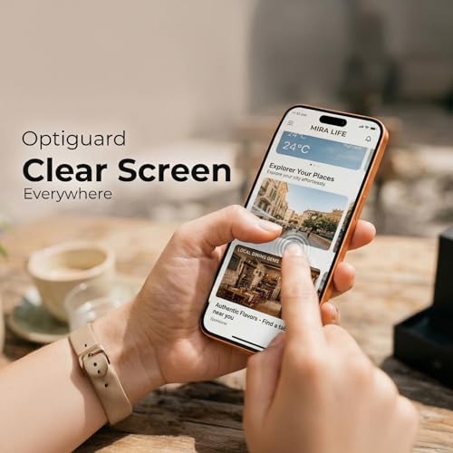OptiGuard™ (2 Pack) Clear Screen Protector for iPhone 16/15, Ultra-Clear HD Transparency, 9H Tempered Glass, Bubble-Free Installation Kit, Scratch Resistant, Case Friendly