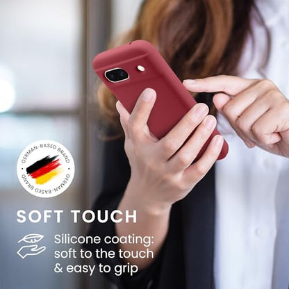 kwmobile Case Compatible with Google Pixel 8a Case - TPU Silicone Phone Cover with Soft Finish - Dark Rose - color: Dark Rose, size: Pixel 8a