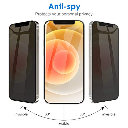 JETech Privacy Screen Protector for iPhone 12, 2+2 Pack - size: iPhone 12