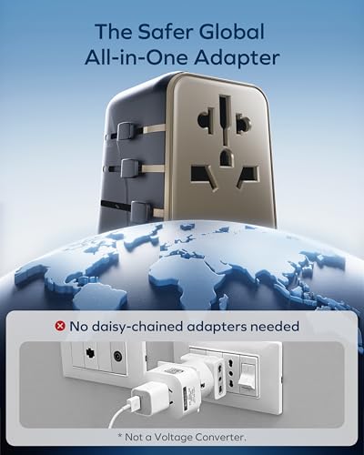 MOMAX 70W GaN Universal Travel Adapter, All-in-One Travel Charging - color: Gold, size: 70W