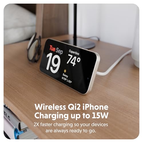 HyperJuice 2-in-1 Wireless Charger Qi2 Magnetic Stand — Fast Wireless Charger for iPhone, Apple Watch, & Qi Compatible Devices — Compact Adjustable 2 in 1 Charging Station Apple w/Built-in Kickstand - style: 2-in-1